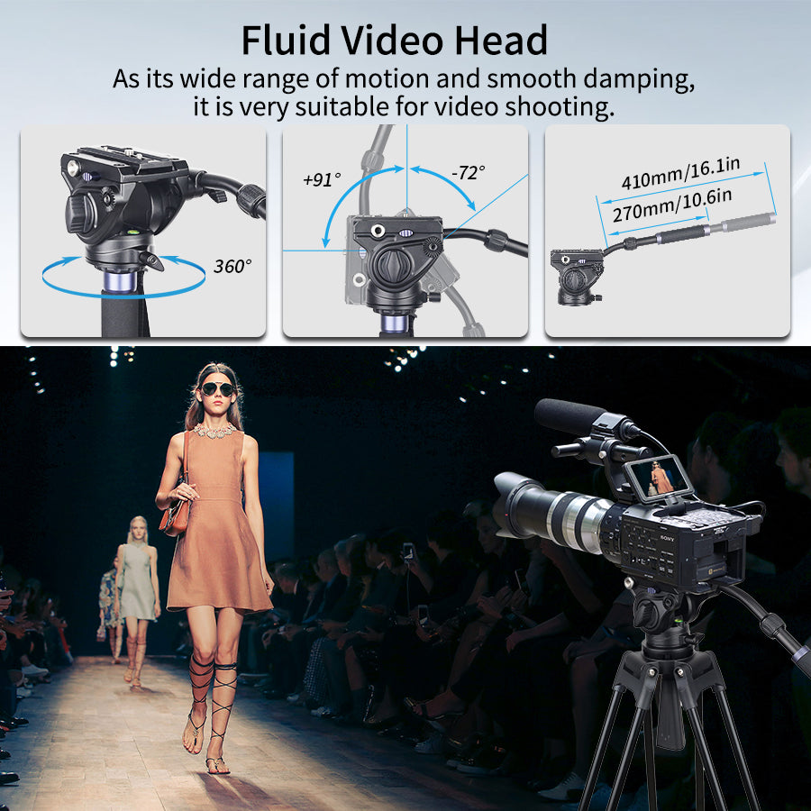 INNOREL VF80 Professional Heavy Video Aluminum Tripod