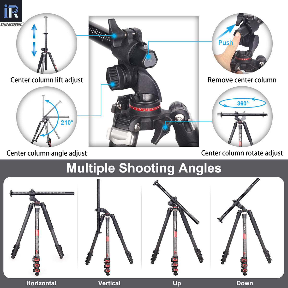 Carbon Fiber Horizontal Tripod INNOREL YT284C