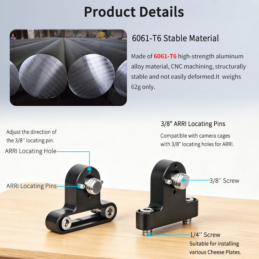 INNOREL PC90/PC180 Multi Cheese Plate with ARRI Locating Pin & Mount Adapter