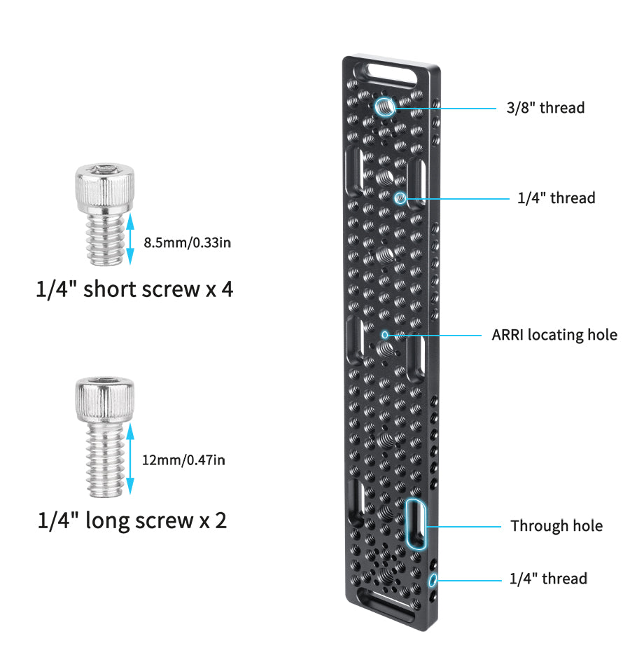 INNOREL CP3005 30*5cm Multi-Functional Cheese Plate,Switching Mounting Plate with Built-in ARRI Locating Holes for Camera Tripod