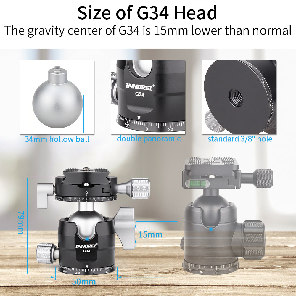Low Profile Double Panoramic Ballhead INNOREL G34/G40