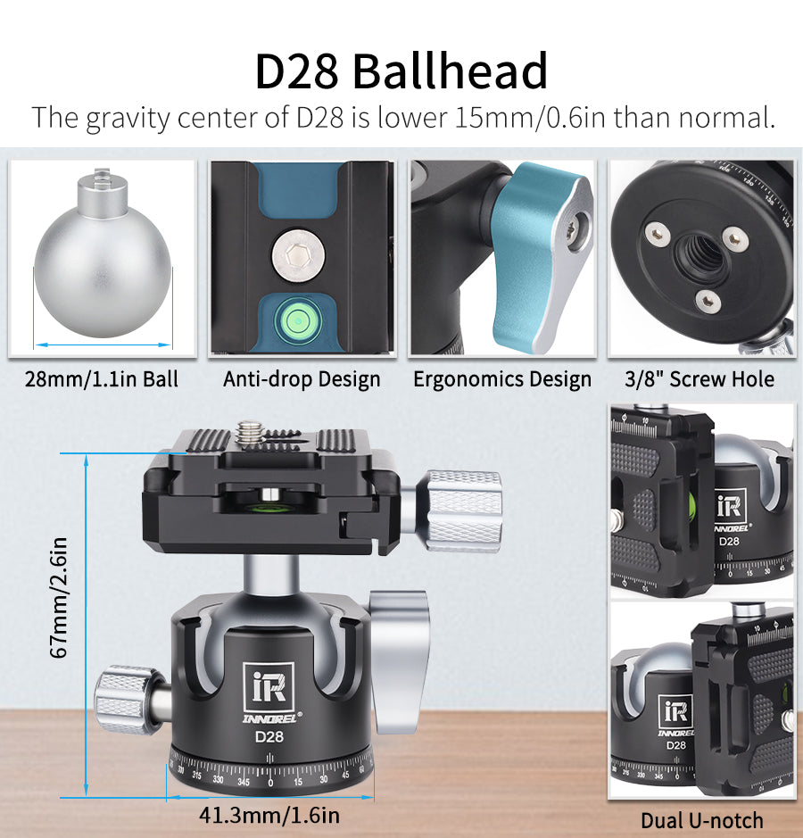 INNOREL 10-Layer Carbon Fiber Mini Tripod CT223C