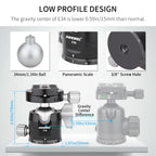 Europe Used Low Profile Tripod Ball Head INNOREL E34/E40