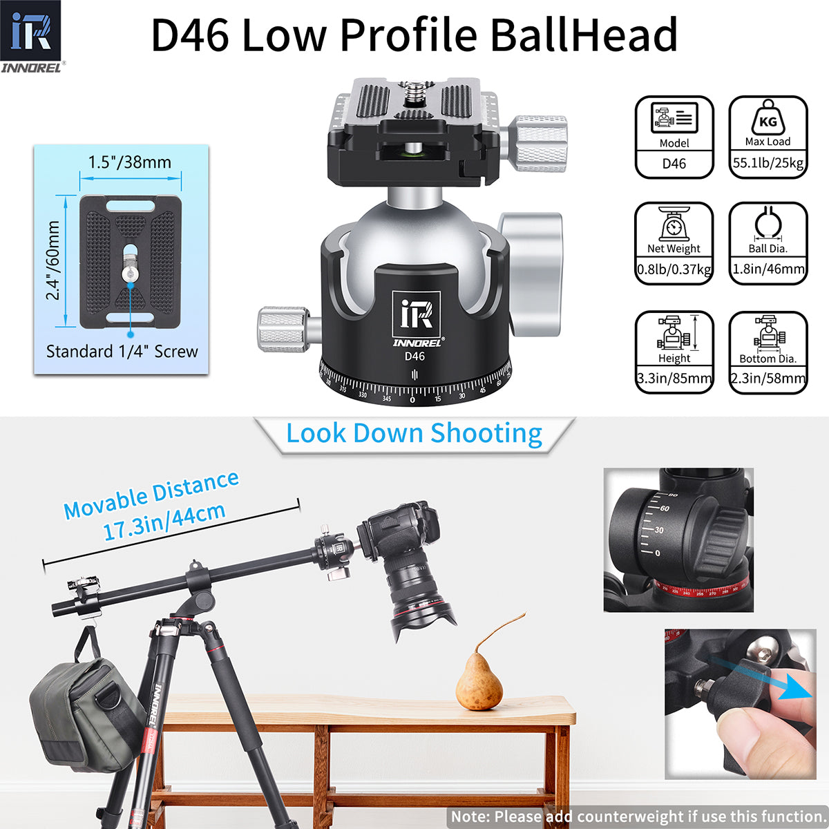 Aluminum Alloy Horizontal Tripod INNOREL YT284A