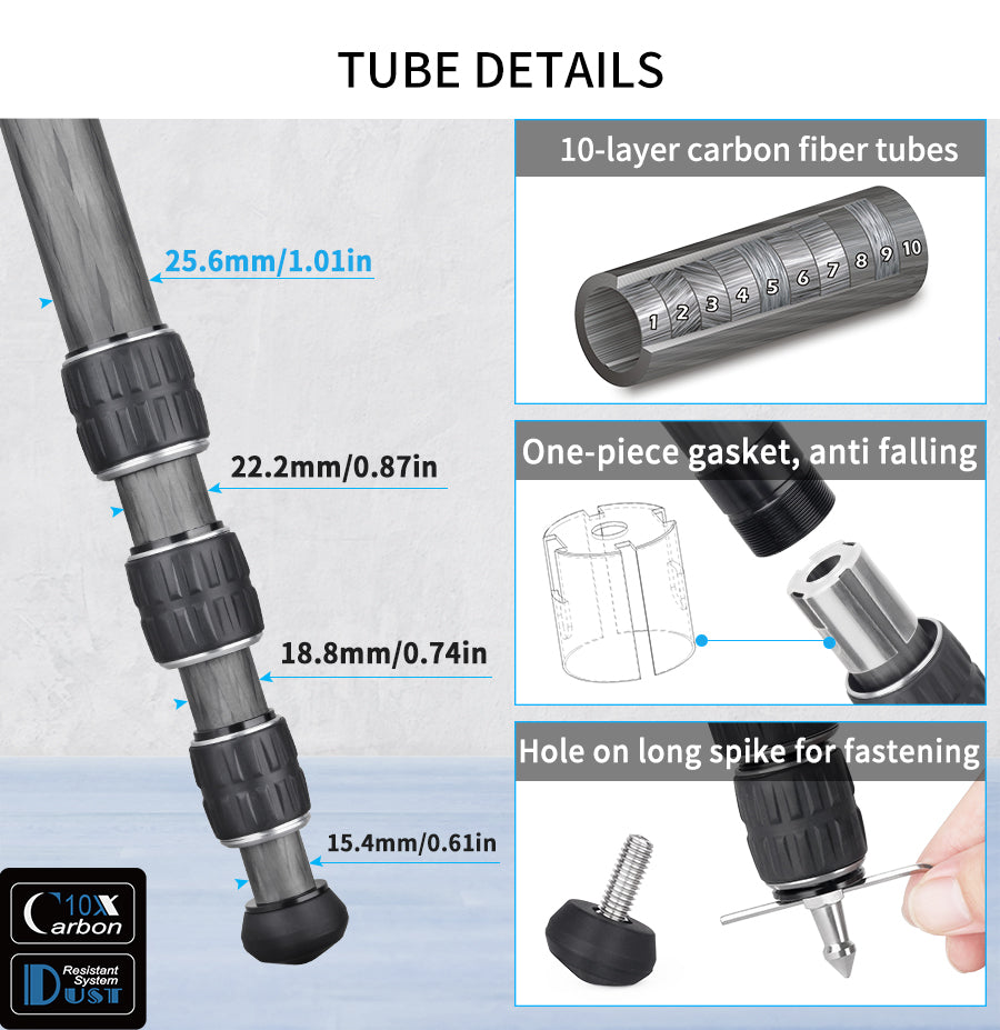 Trépied photo portable en fibre de carbone INNOREL GT254C