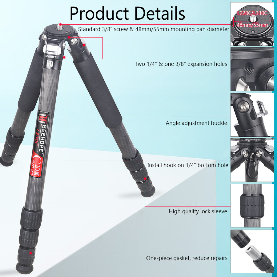 Clearance sale L330C Compact Carbon Fiber Tripod (Only Europe has inventory)
