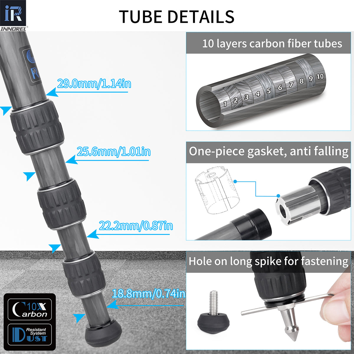 Carbon Fiber Tripod with Special-Shaped Column GT284C