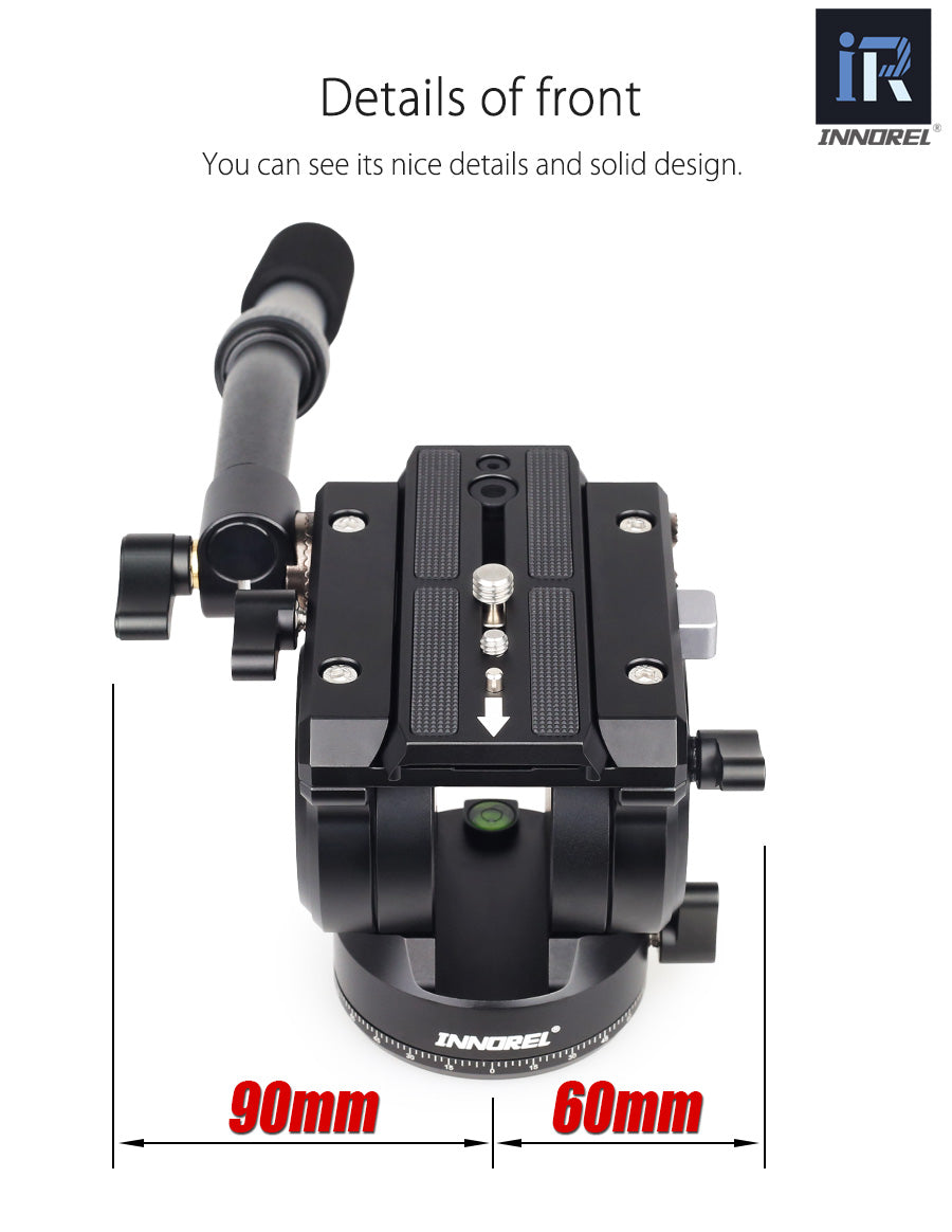Video Fluid Head Tripod Drag Pan Head INNOREL H90