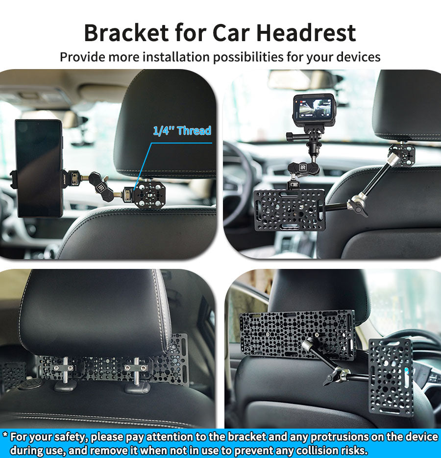 INNOREL TB0504 Car Headrest Camera Mount for Travel Bloggers