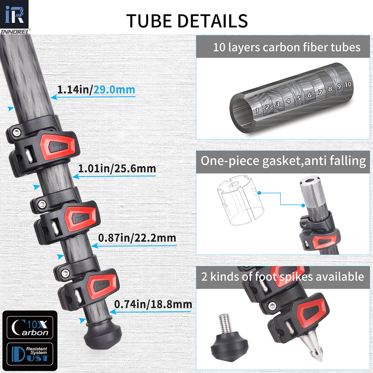 Carbon Fiber Horizontal Tripod INNOREL YT284C