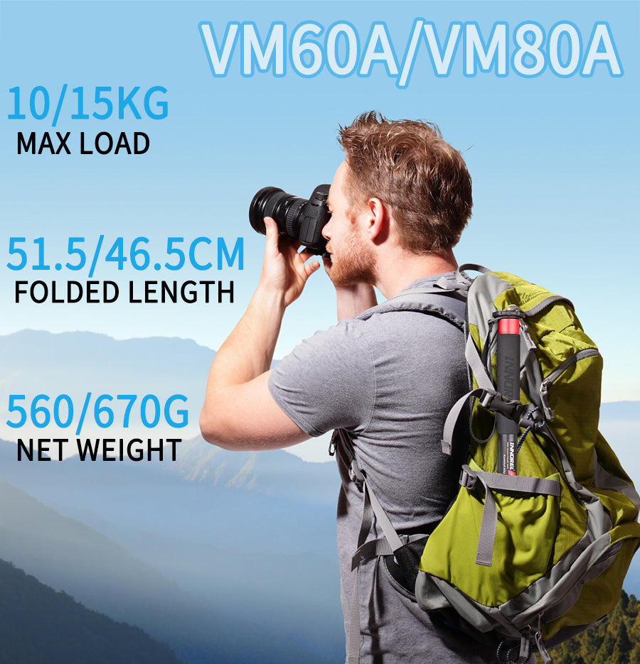 Aluminum Alloy Portable Lightweight Camera Monopod INNOREL VM60A/VM80A