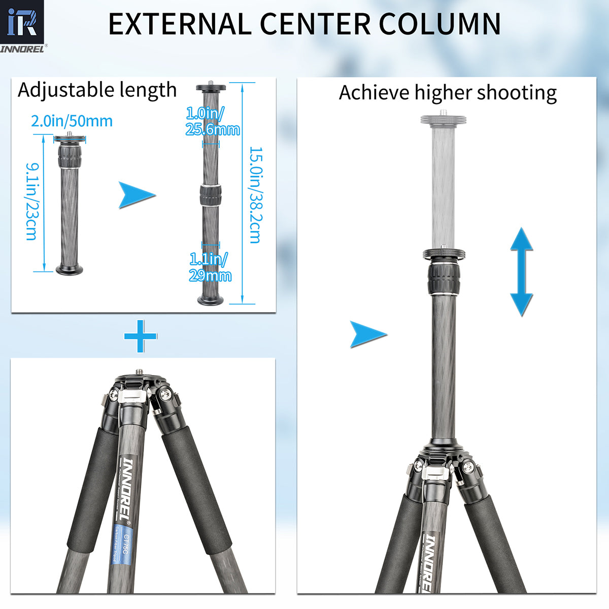 Carbon Fiber Compact Tripod INNOREL CT75C