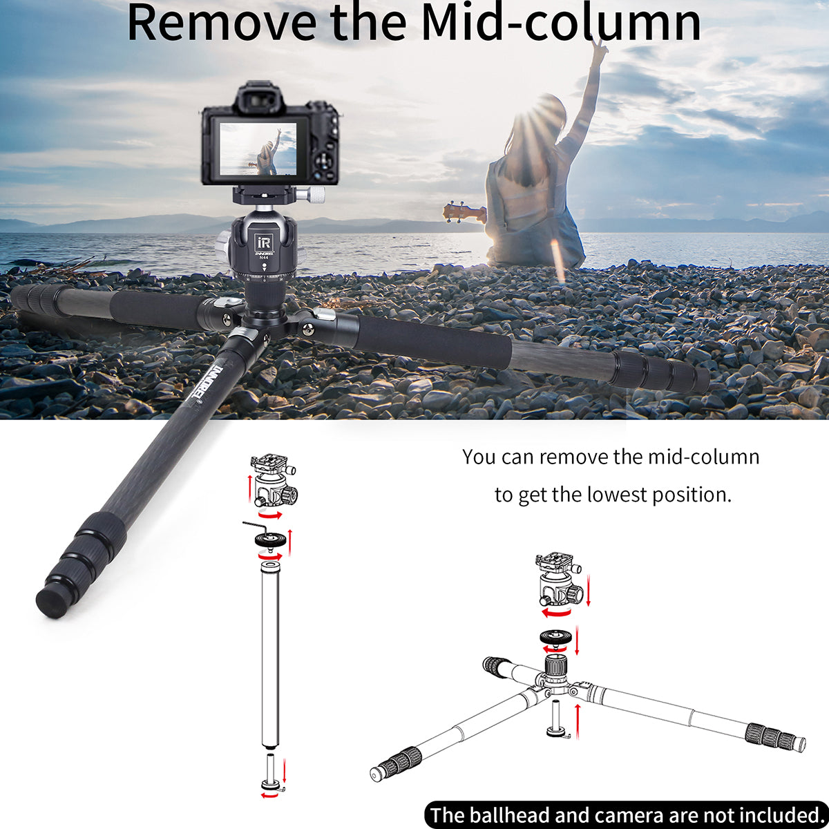 Carbon Fiber Camera Tripod Monopod INNOREL RT75C