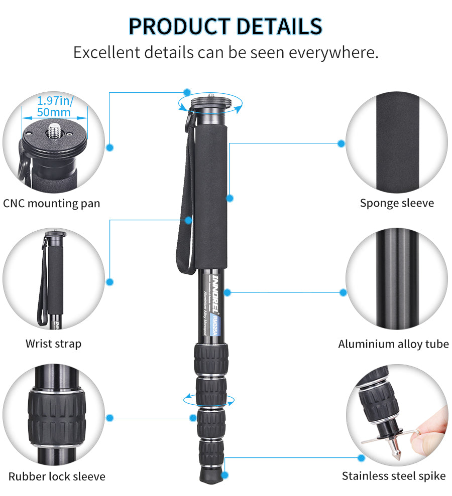 5-Section Aluminum Alloy Monopod INNOREL RM285A/RM325A