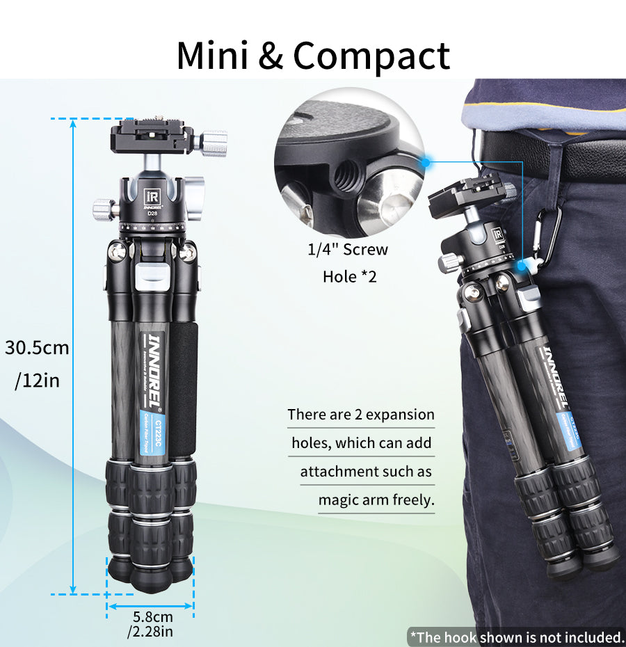 INNOREL 10-Layer Carbon Fiber Mini Tripod CT223C