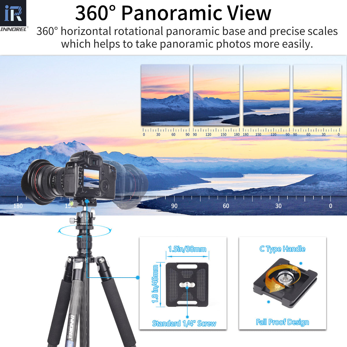 28/34mm Low Profile Tripod Ball Head INNOREL D28/D34