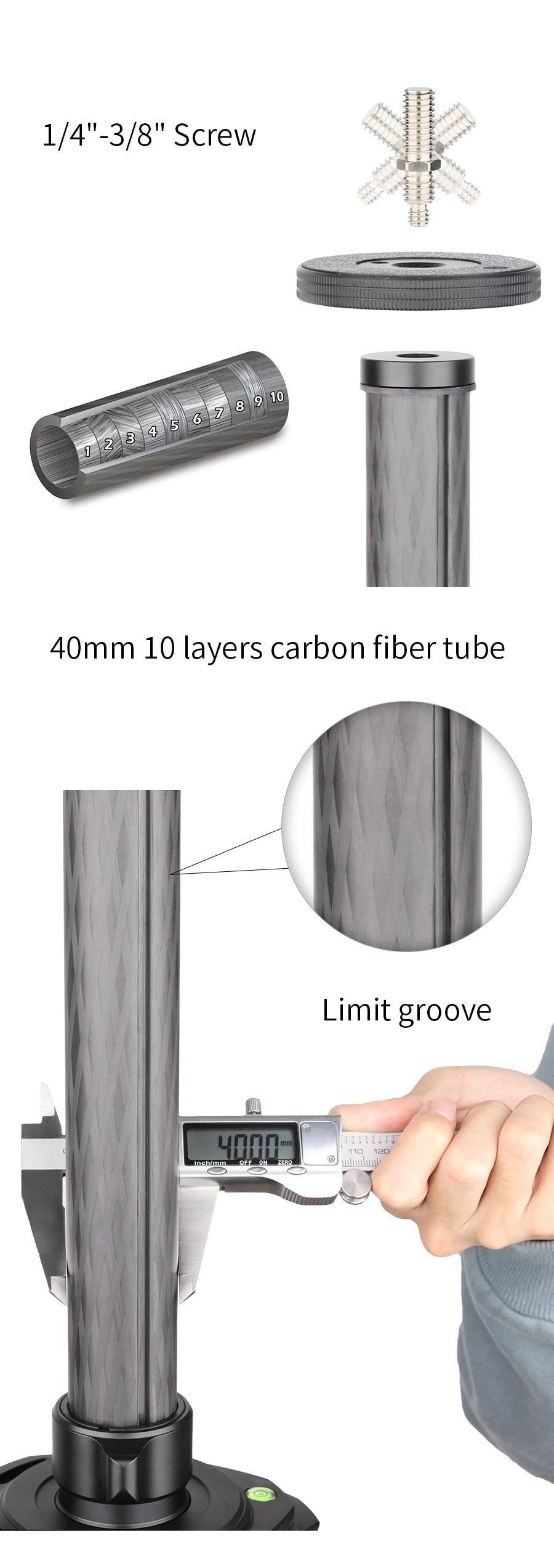 Carbon Fiber Tripod Center Column INNOREL ER40C