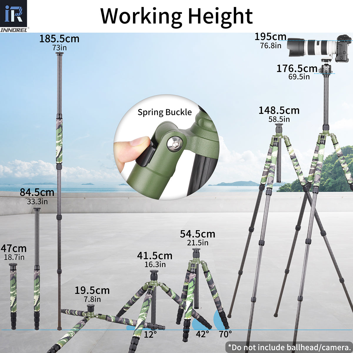 Carbon Fiber Tripod Monopod-INNOREL RT85CG(Green)