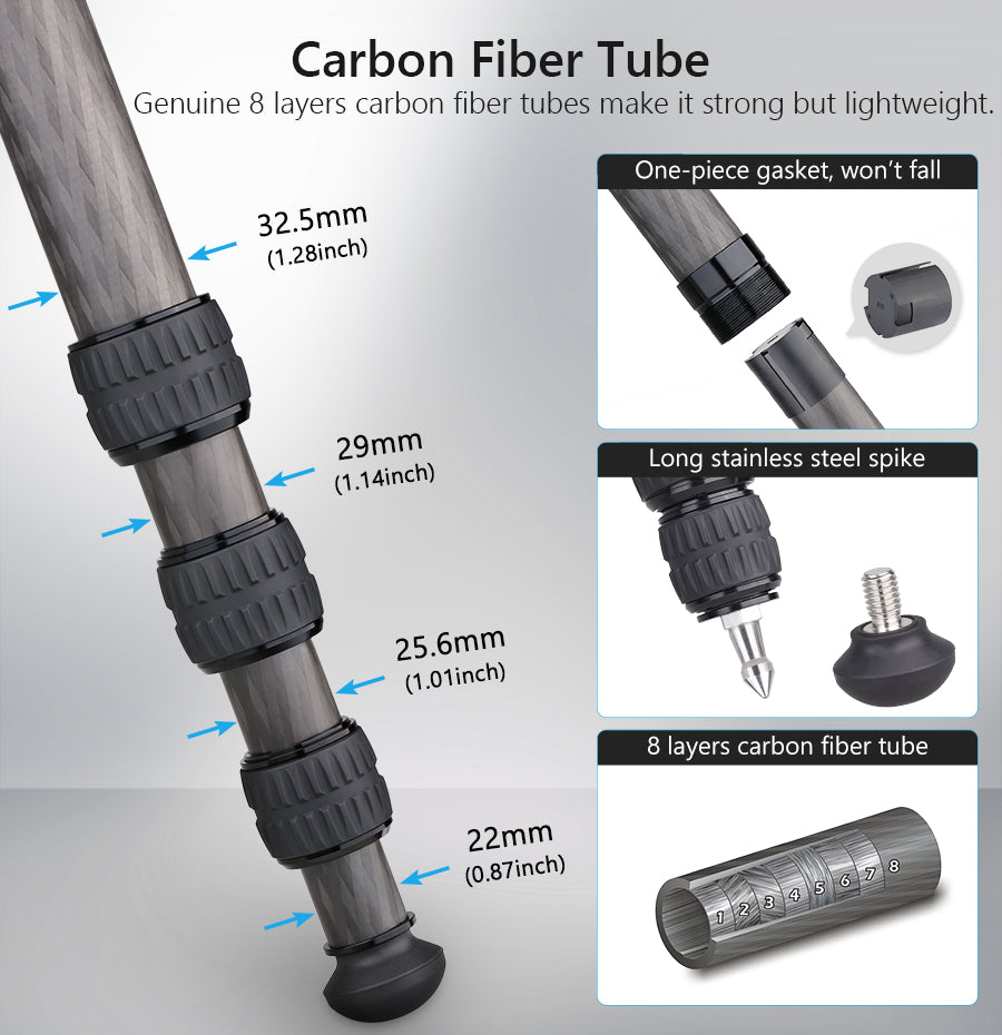 Compact Carbon Fiber Tripod with Stone Bag INNOREL CT324C