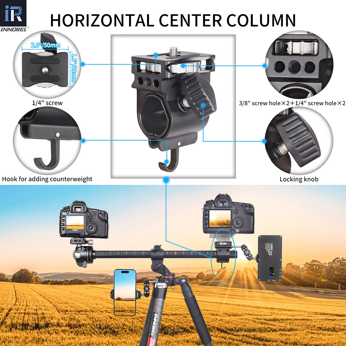 Carbon Fiber Horizontal Tripod INNOREL YT284C