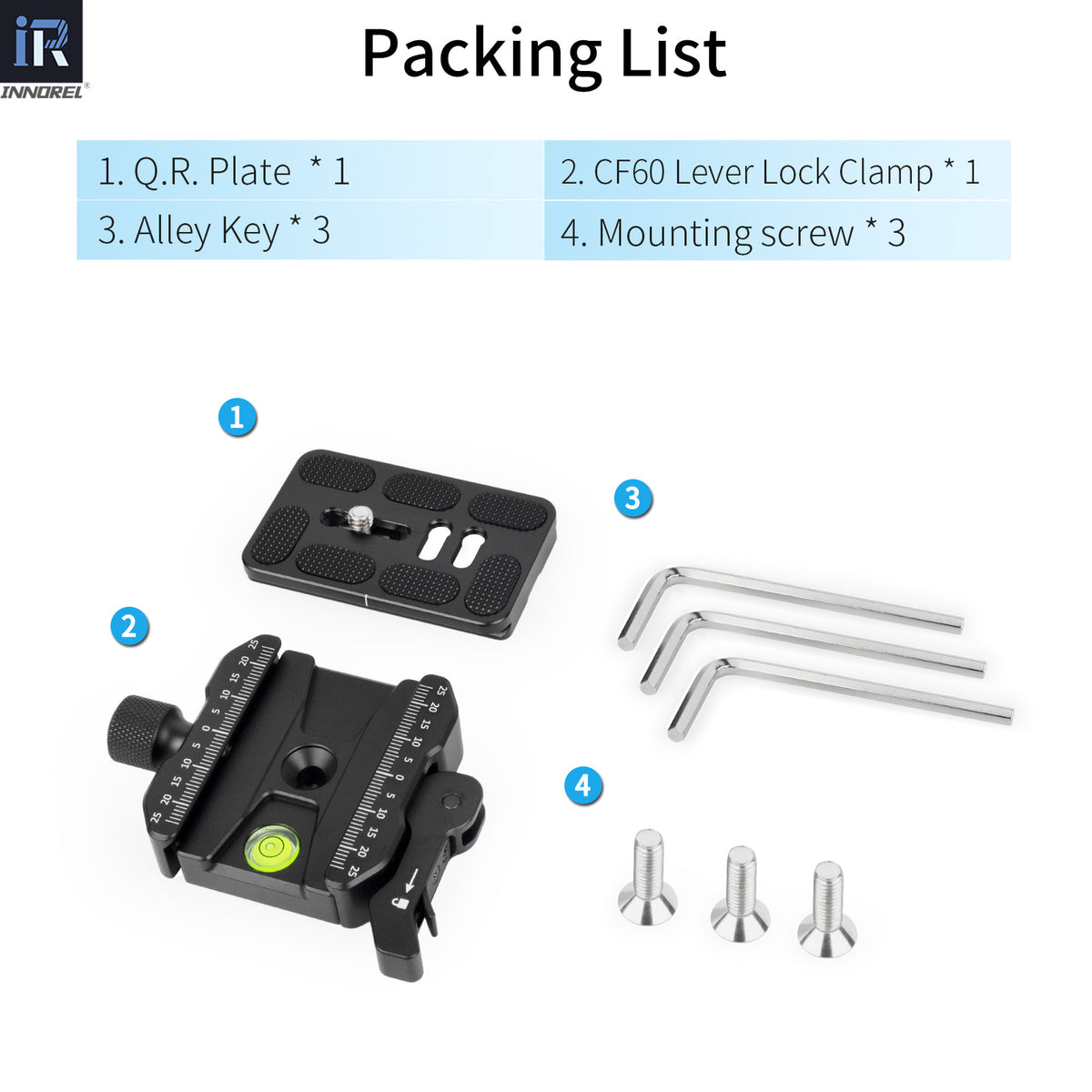INNOREL CF60 Arca-Swiss Lever Clamp Quick Release Clamp Adapter