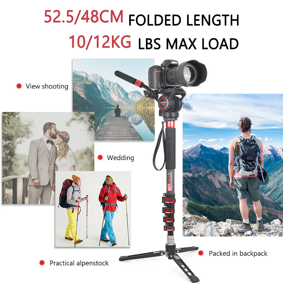 Clearance sale D260C Professional Camera Monopod Carbon Fiber （Delivery only to DE, AT, BE, DK, LU, NL）