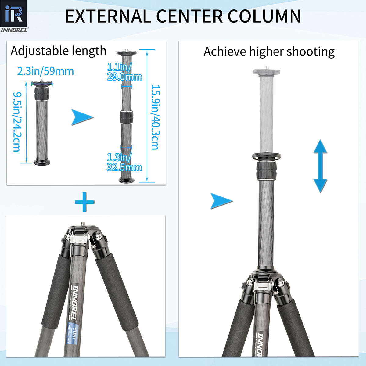 Carbon Fiber Compact Tripod INNOREL CT85C