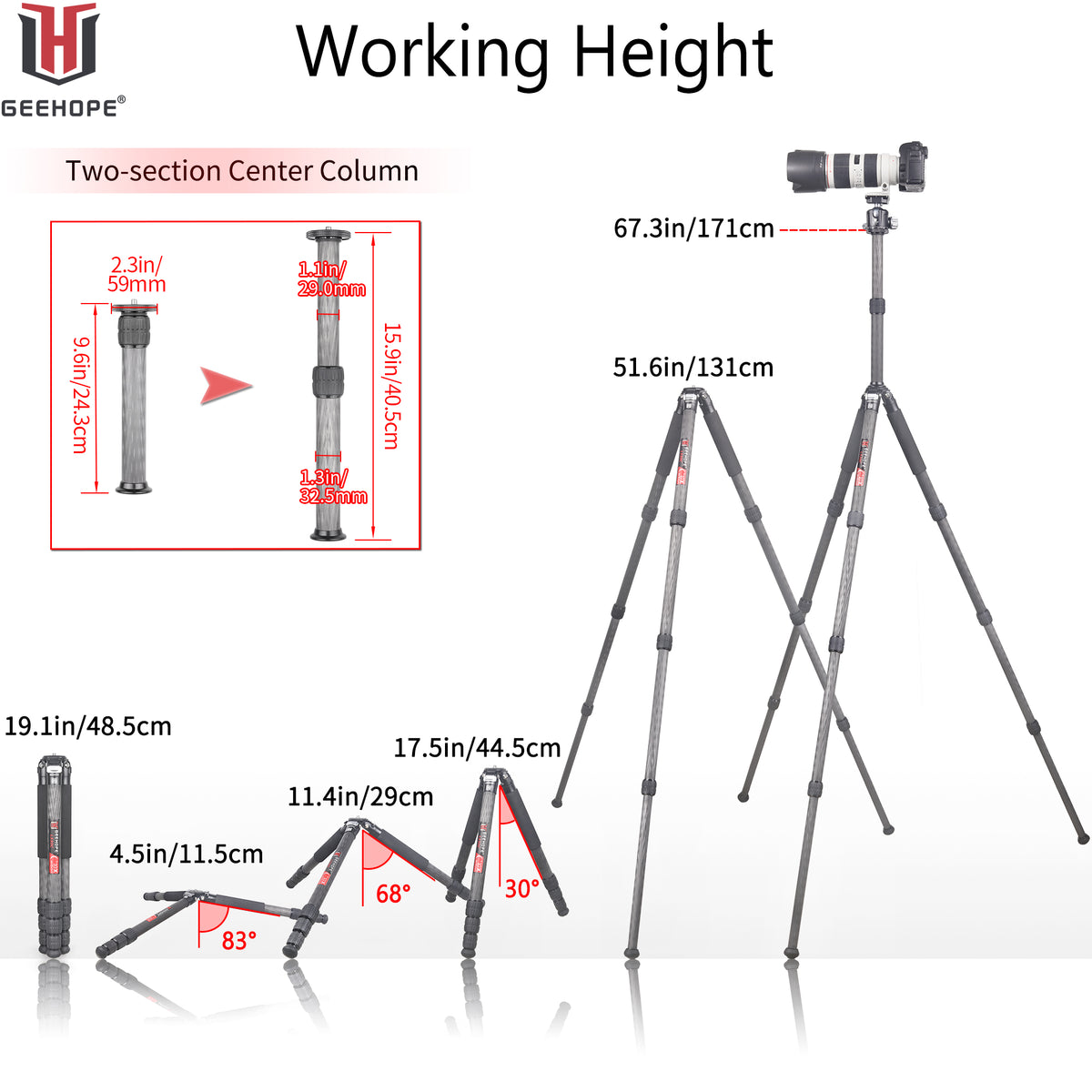 Clearance sale L330C Compact Carbon Fiber Tripod (Only Europe has inventory)