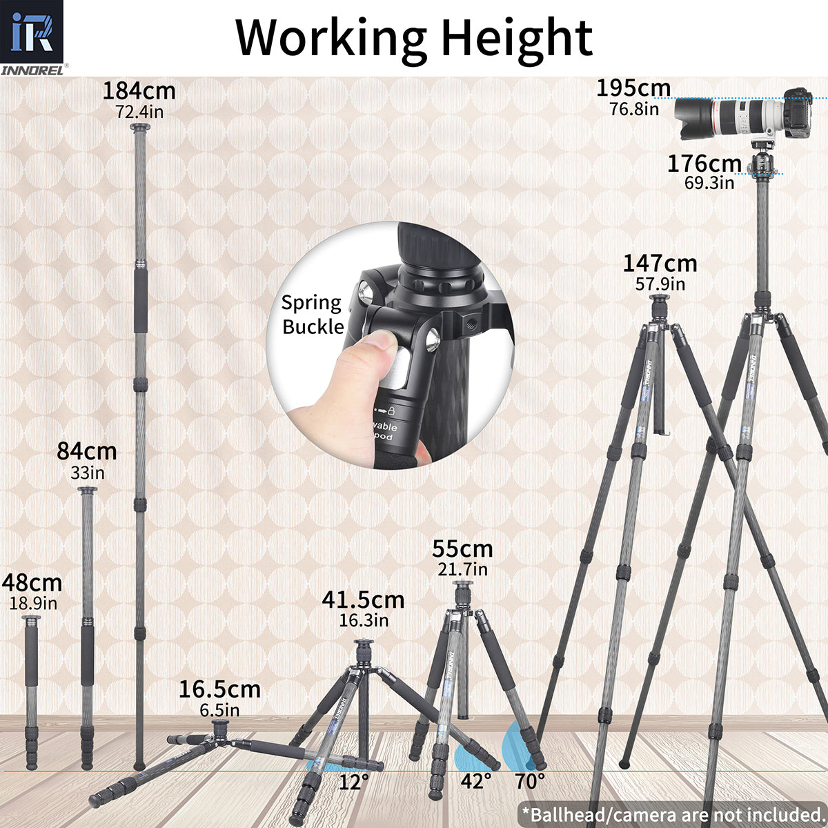 Carbon Fiber Camera Tripod Monopod-INNOREL RT85C