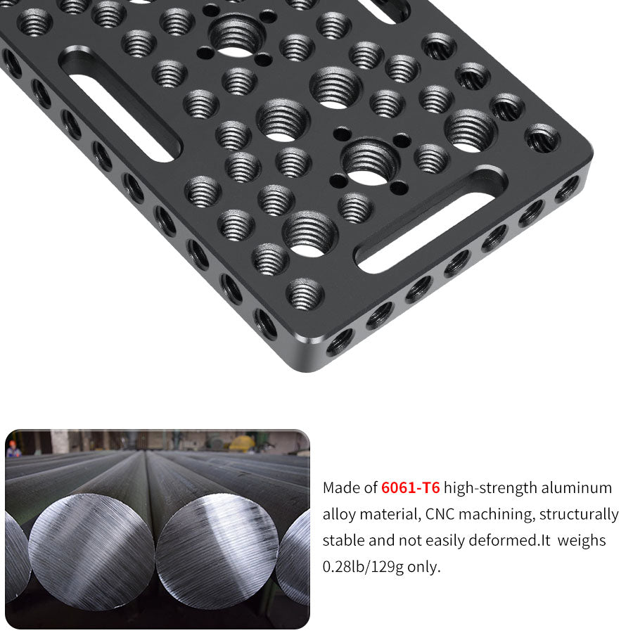 INNOREL CP1207 12*7cm Multi-Functional Cheese Plate with Built-in ARRI Locating Holes 1/4
