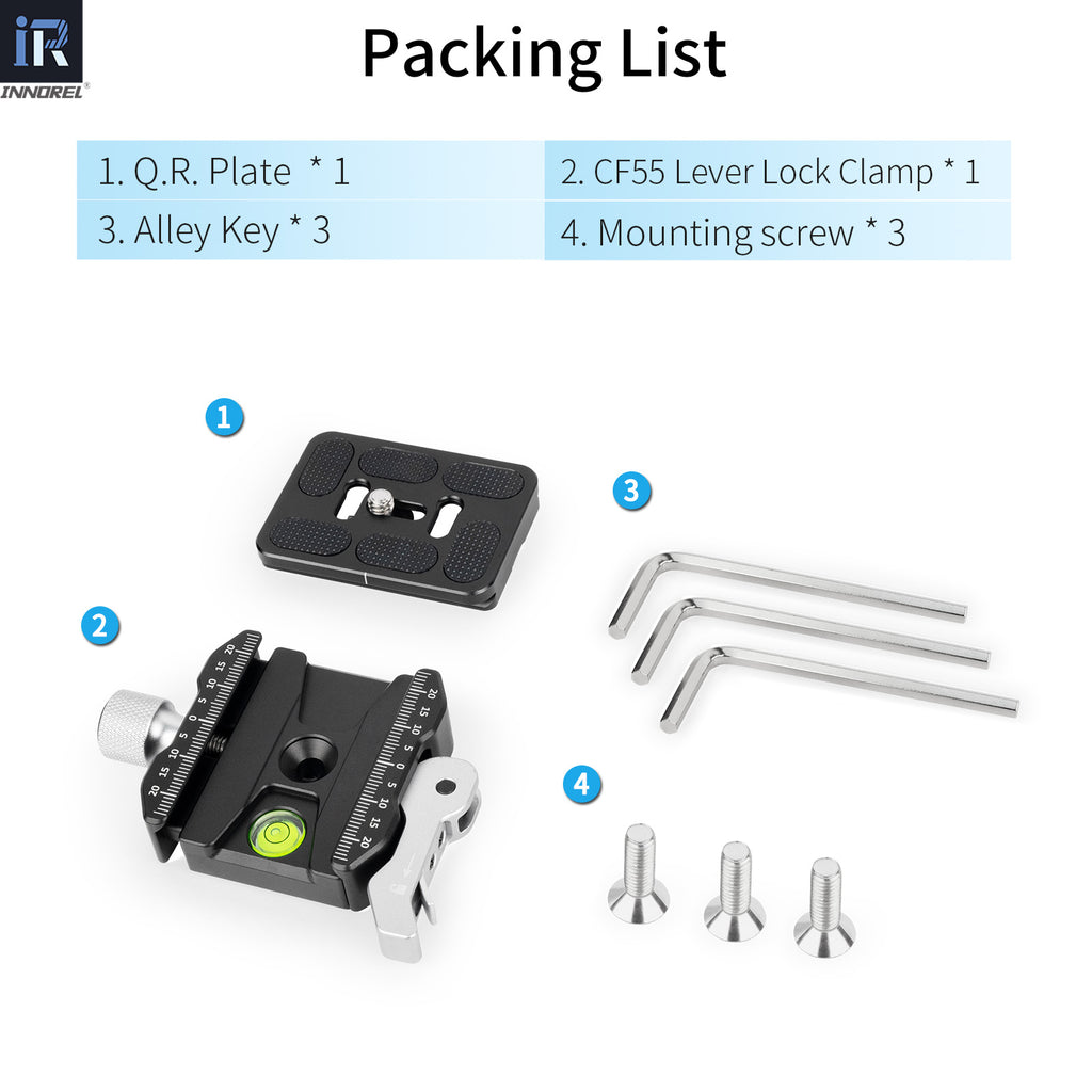 INNOREL CF55 Arca-Swiss Lever Clamp Quick Release Clamp Adapter