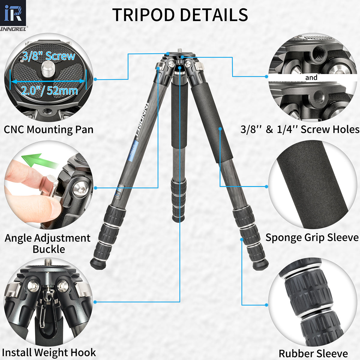 Carbon Fiber Compact Tripod INNOREL CT75C