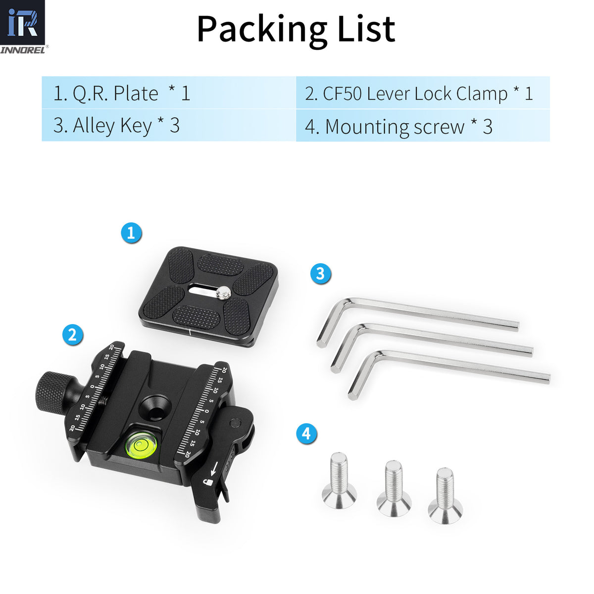 INNOREL CF50 Arca-Swiss Lever Clamp Quick Release Clamp Adapter
