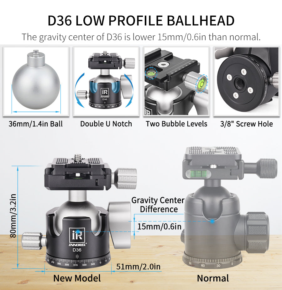 Trépied photo portable en fibre de carbone INNOREL GT254C