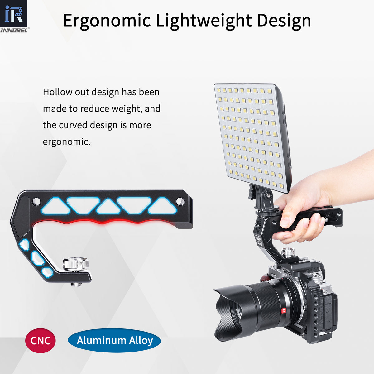 Poignée supérieure INNOREL AH130 avec broches de positionnement ARRI 3/8