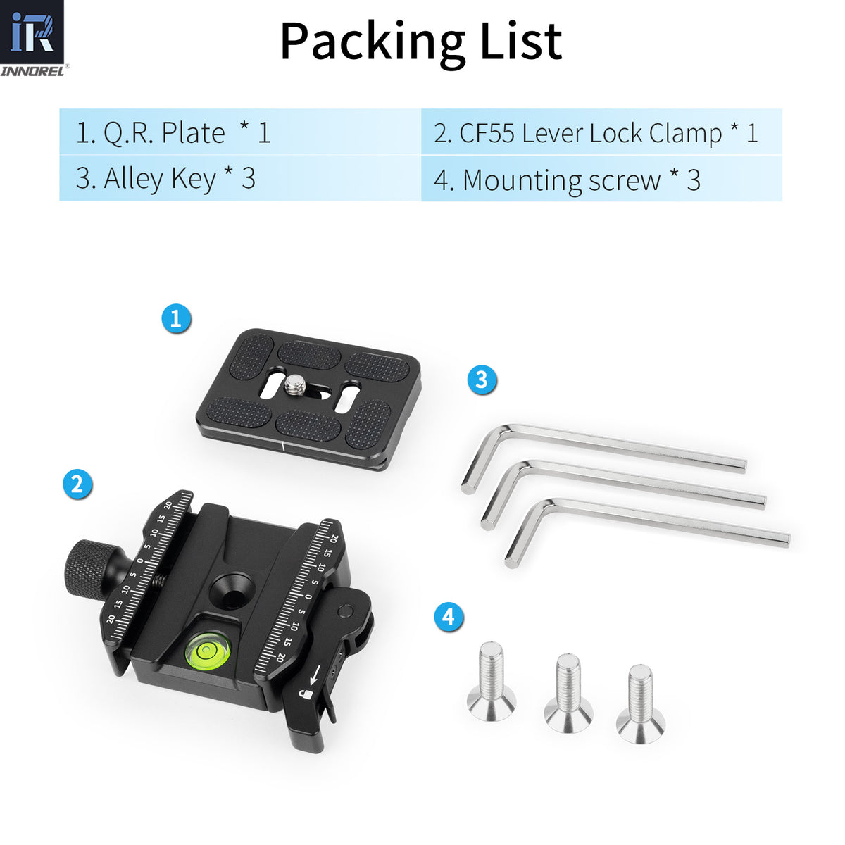 INNOREL CF55 Arca-Swiss Lever Clamp Quick Release Clamp Adapter