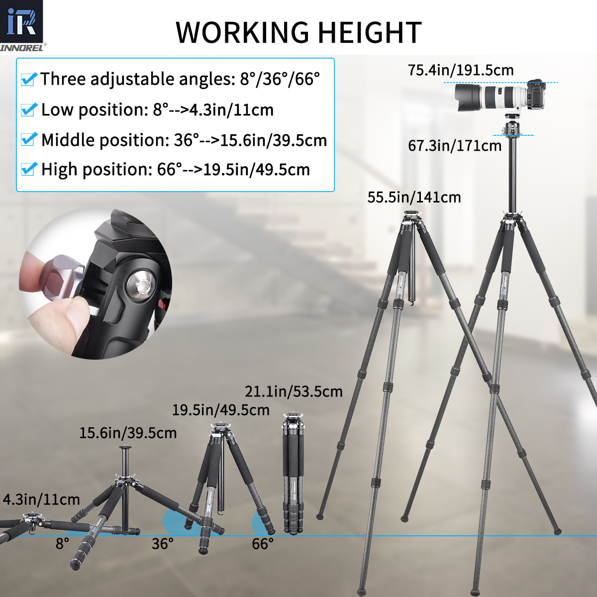 Carbon Fiber Tripod with Special-Shaped Column GT324C