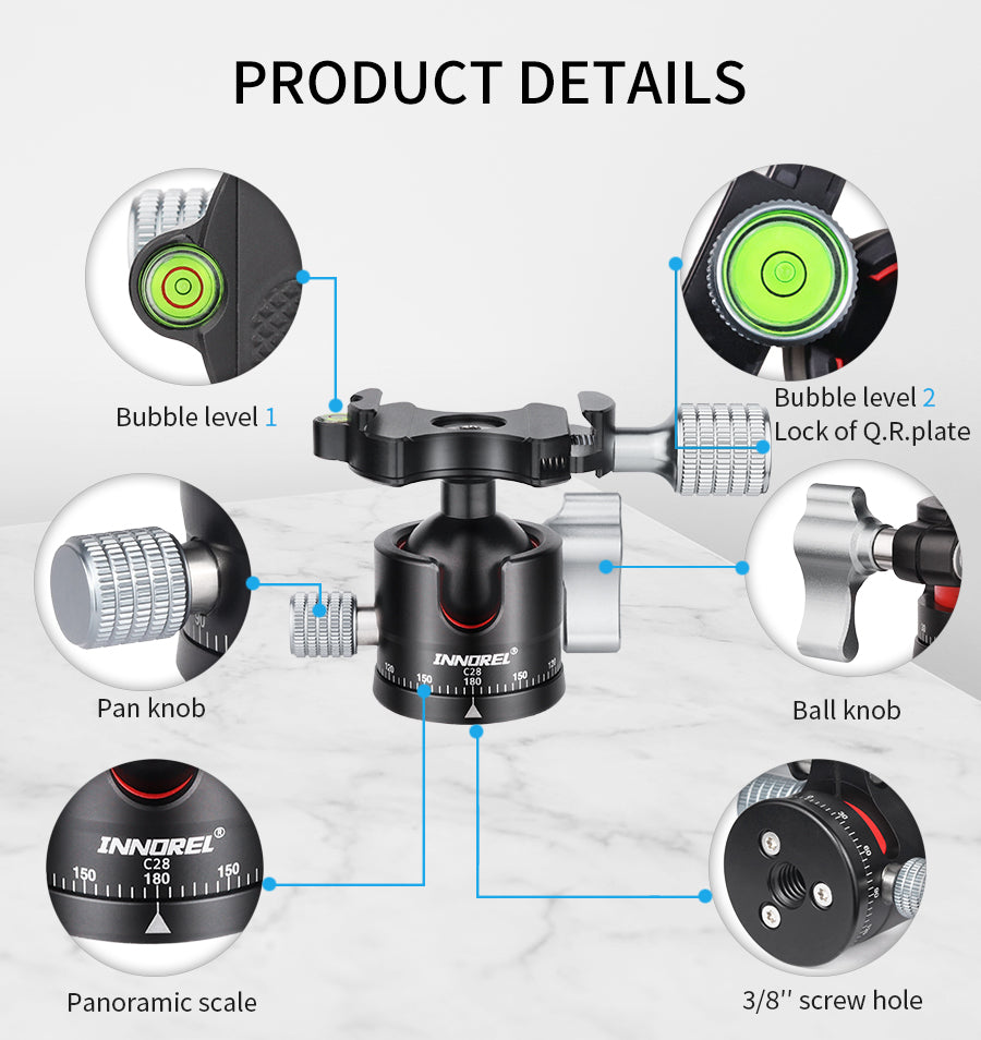 Low Profile Tripod Ball Head INNOREL C28