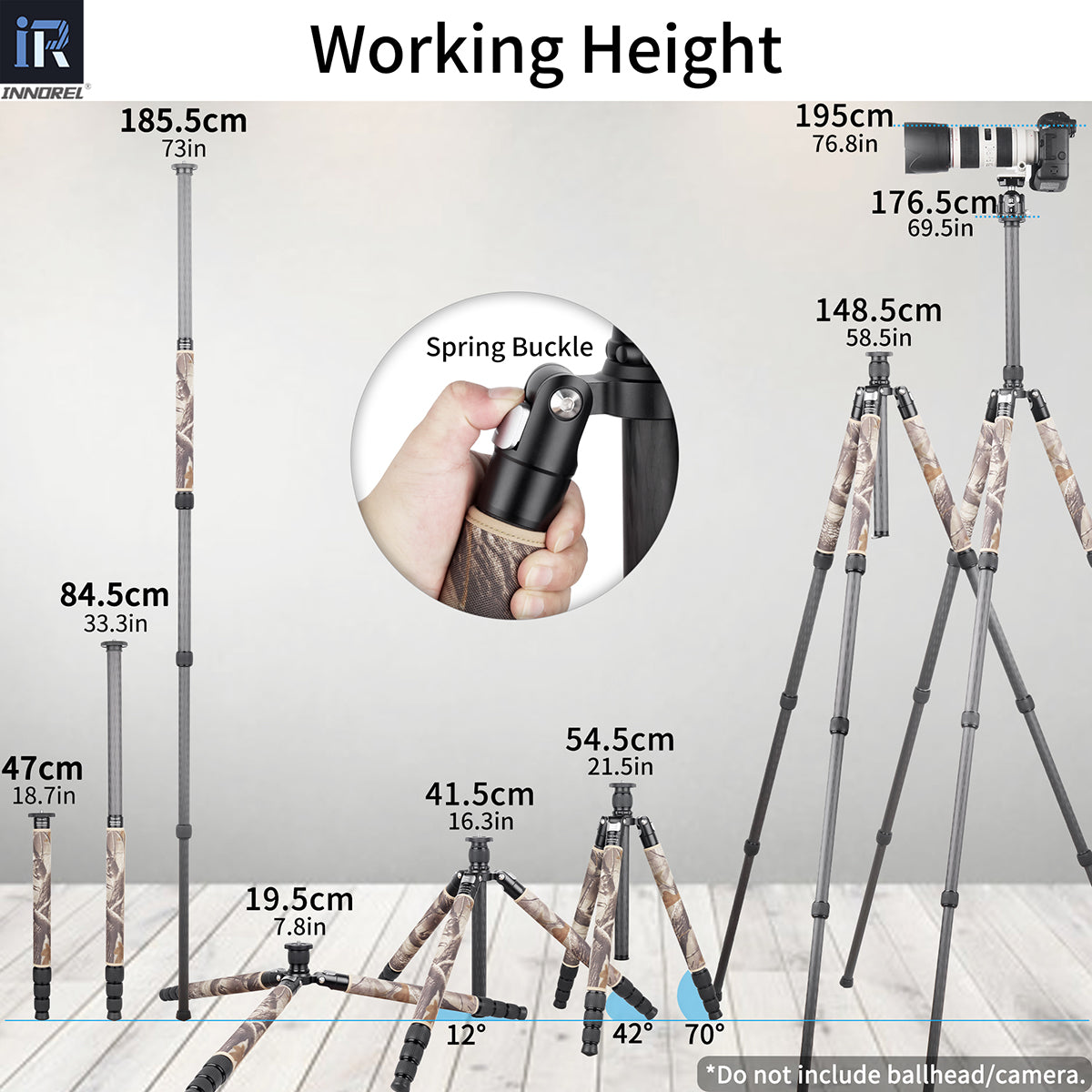 Carbon Fiber Tripod Monopod-INNOREL RT85CM(Brown)