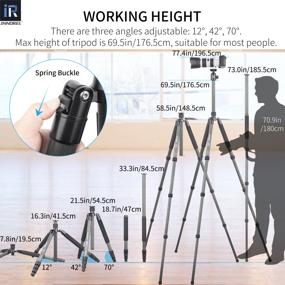 Carbon Fiber Tripod  Monopod for DSLR Camera INNOREL NT85C