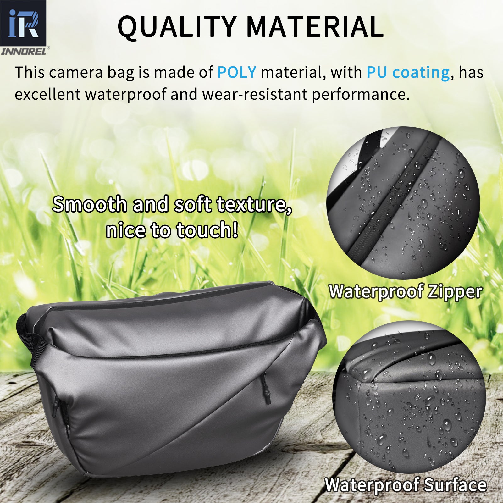 INNOREL CB0635 DSLR Travel Waterproof Camera Sling Bag (Only Canada has inventory)