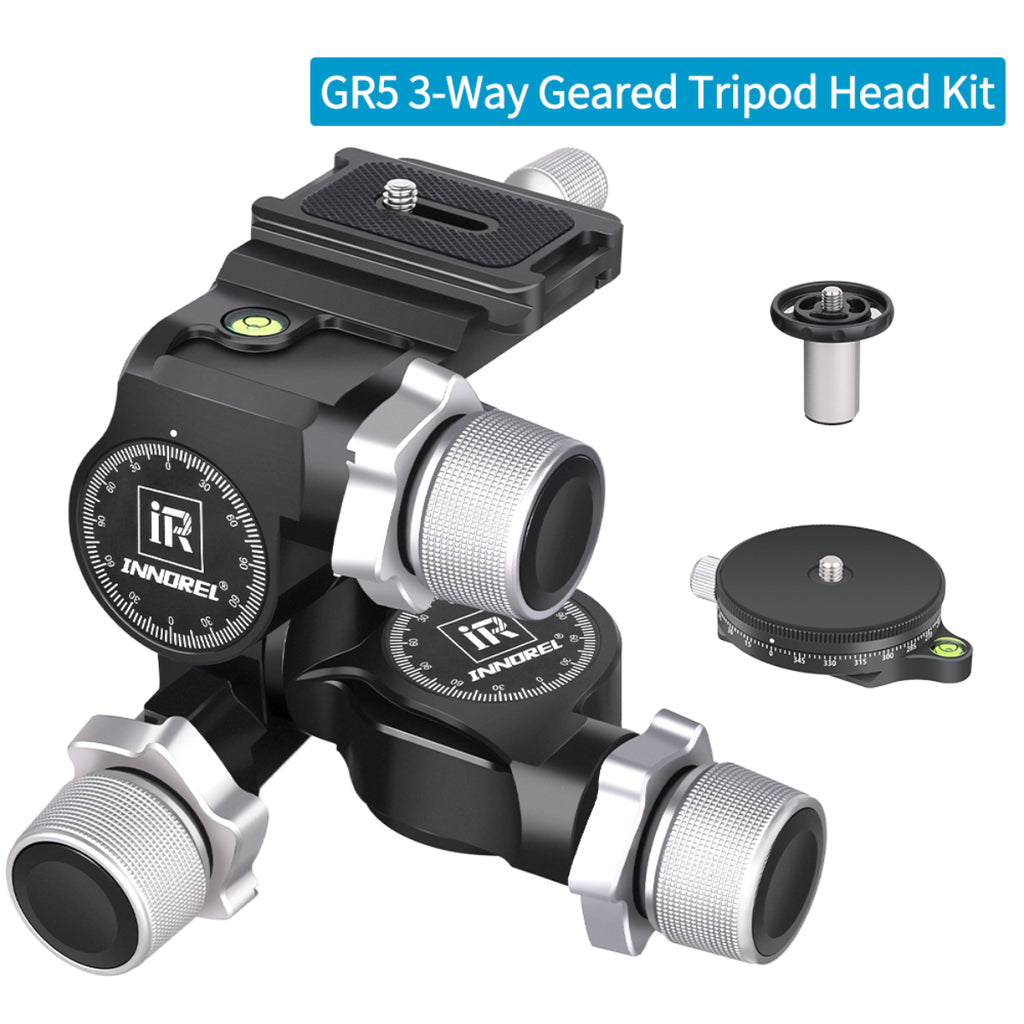 Used Aluminum Alloy 3 Way Geared Tripod Head INNOREL GR5(Only US has inventory)