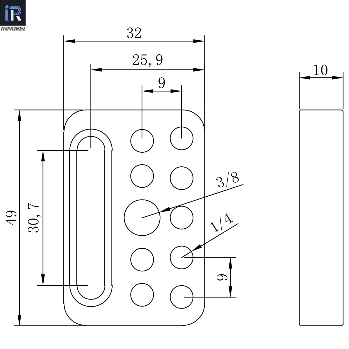 Mini Multi-Functional Cheese Plate with 1/4  & 3/8  Threads INNOREL CP03