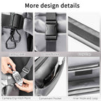 INNOREL CB0635 camera sling bag features handy zipper durable buckle cozy strap camera clip hitch point convenient pocket inner hook and loop