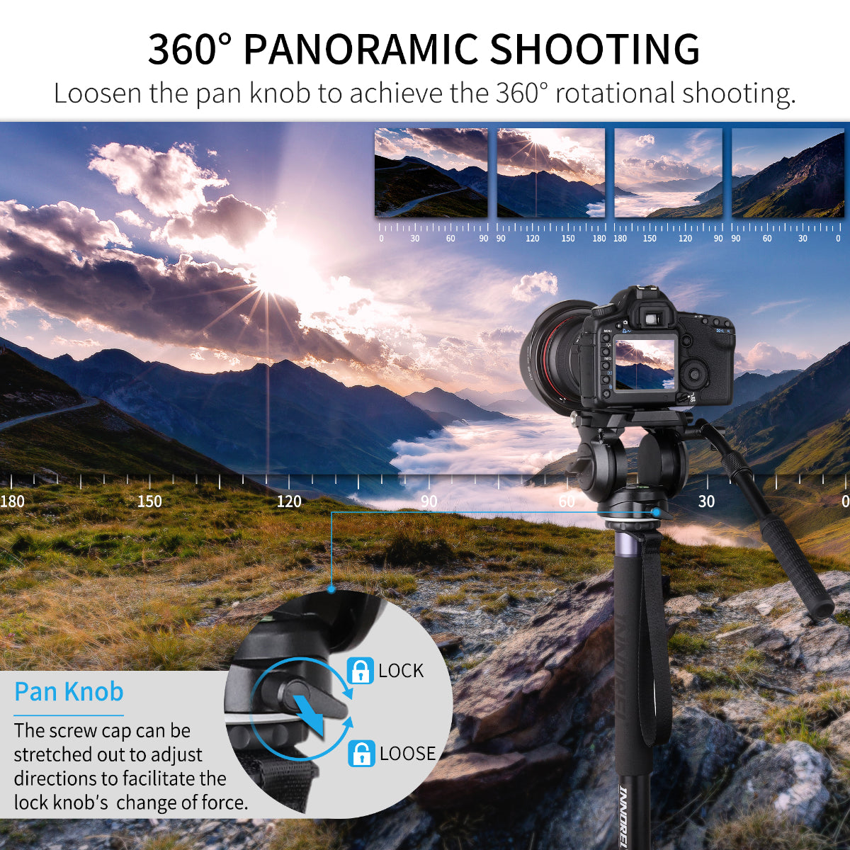 Video Tripod Head Heavy Duty Camera Fluid Drag Pan Head INNOREL H70