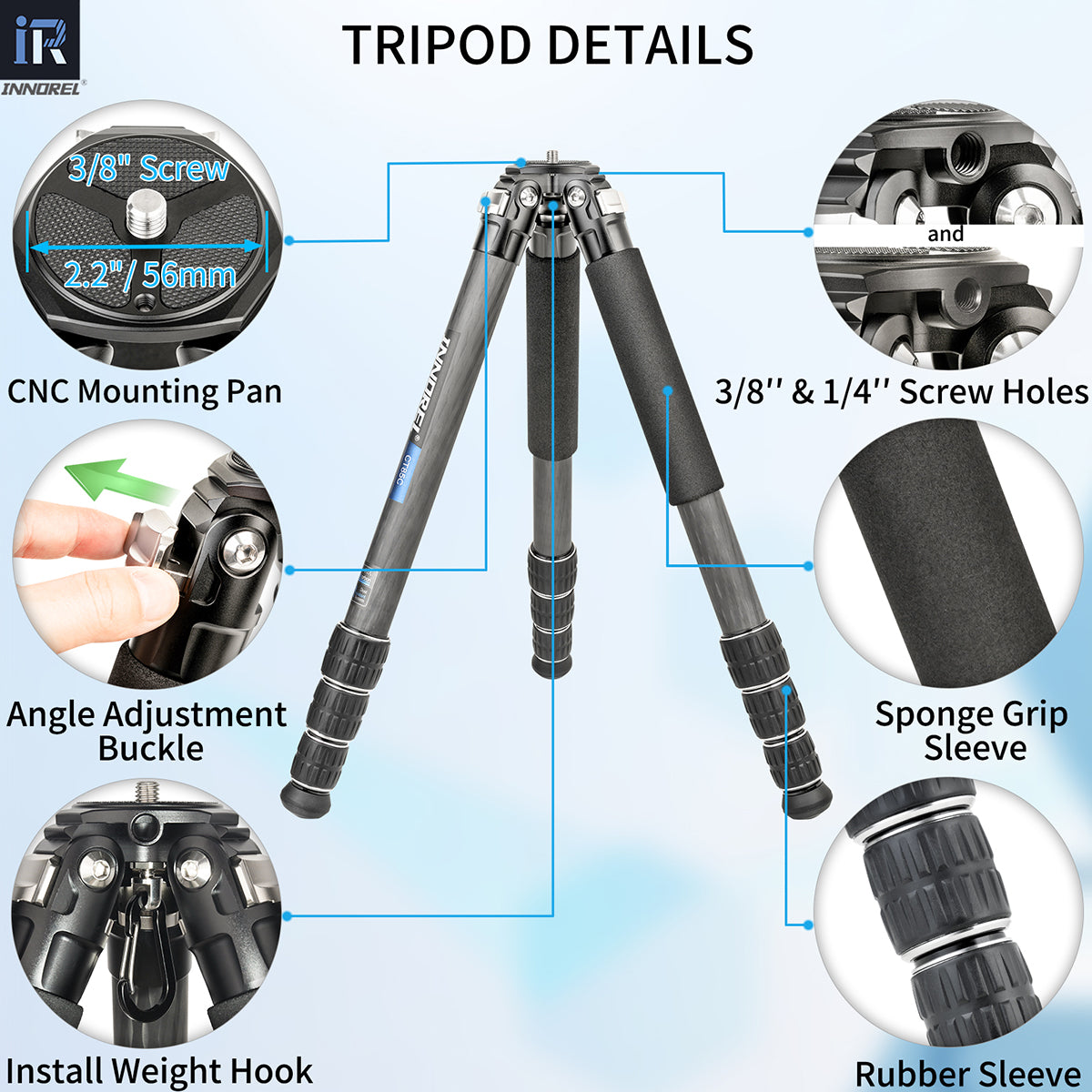 Carbon Fiber Compact Tripod INNOREL CT85C