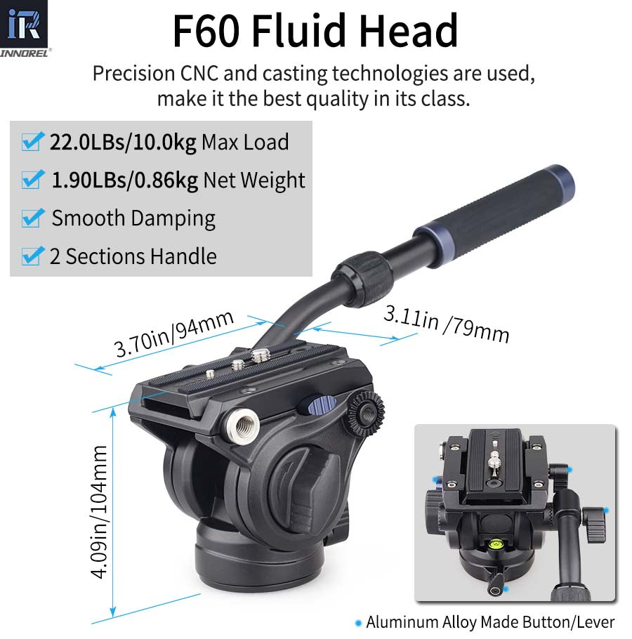 Heavy Duty Video Aluminum Alloy Tripod INNOREL VT60