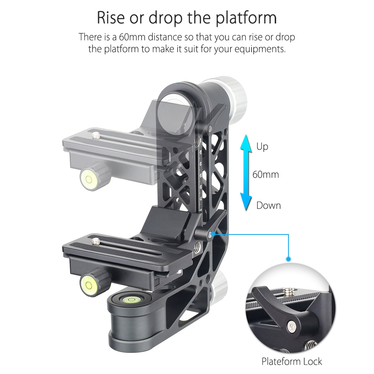CH6 Professional Gimbal Head Cantilever Tripod Head