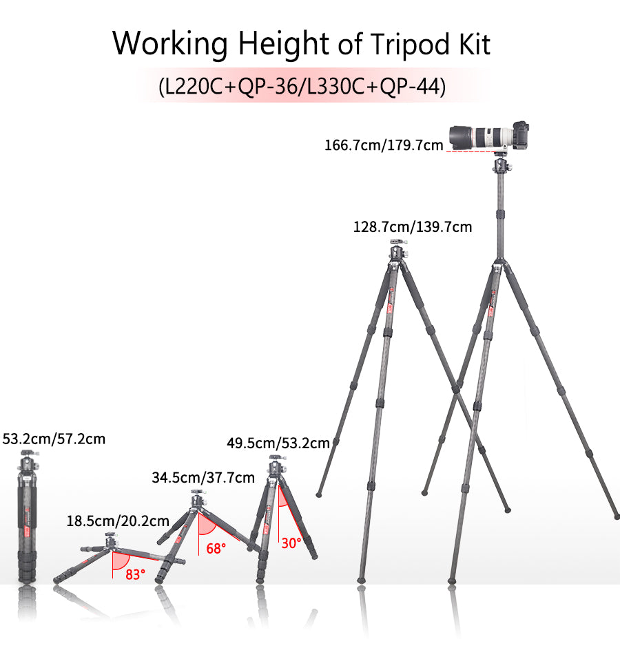 Clearance sale L330C Compact Carbon Fiber Tripod (Only Europe has inventory)