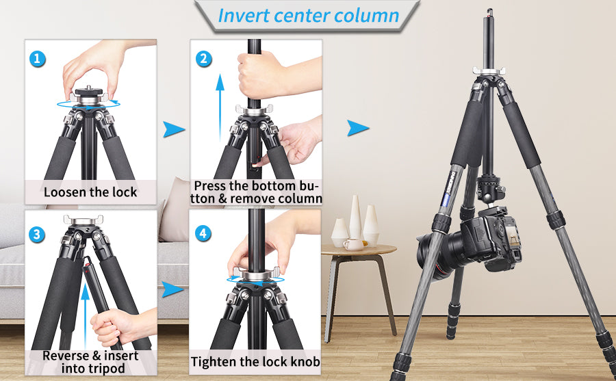 Professional Compact Carbon Fiber Camera Tripod INNOREL GT255C